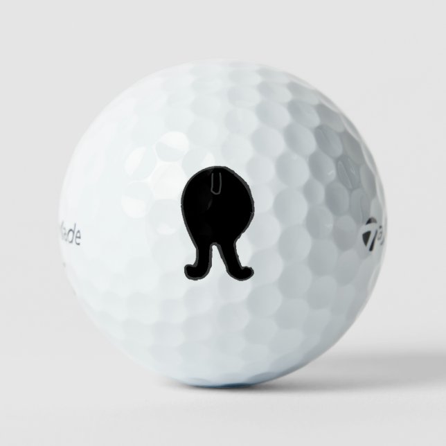 poodle butt black golf balls (Front)