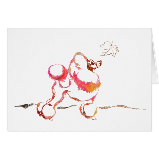 Poodle Card Fall (Front Horizontal)