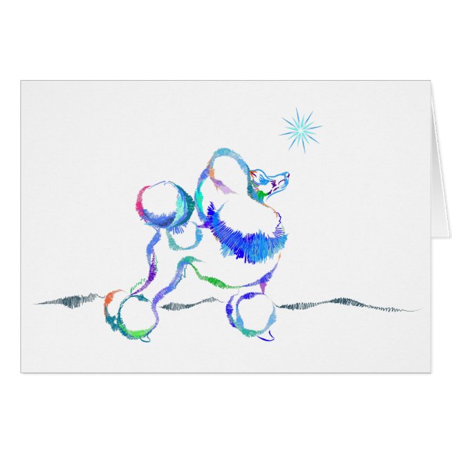 Poodle Card Winter (Front Horizontal)
