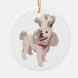 Poodle Ceramic Tree Decoration