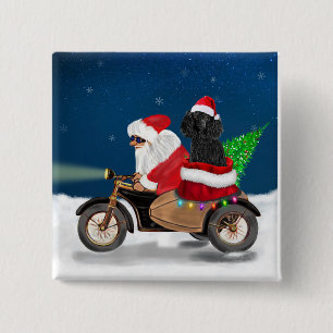 Poodle Christmas 15 Cm Square Badge