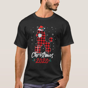 Poodle Christmas 2020 Red Plaid Poodle Dog Santa X T-Shirt