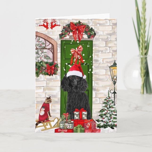 Poodle Christmas Card (Front)
