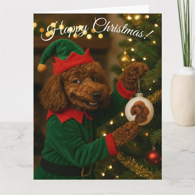 Poodle Christmas card (Front)
