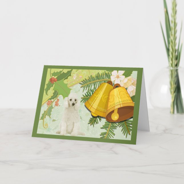 Poodle Christmas Card Bells (Front)
