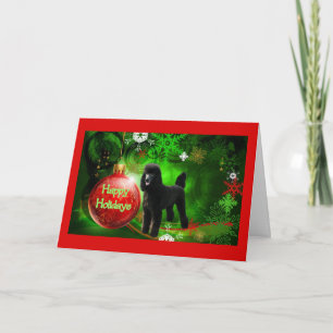 Poodle  Christmas Card Happy Holidays Ball