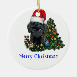 Poodle Christmas   Ceramic Tree Decoration