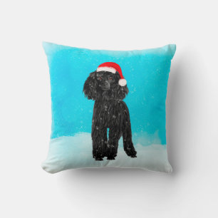Poodle Christmas Cushion