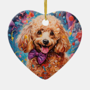 Poodle christmas,dog memorial gift,dog lover gift ceramic tree decoration