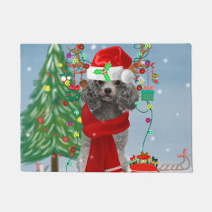 Poodle Christmas Doormat