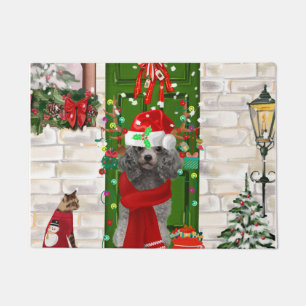 Poodle Christmas Doormat