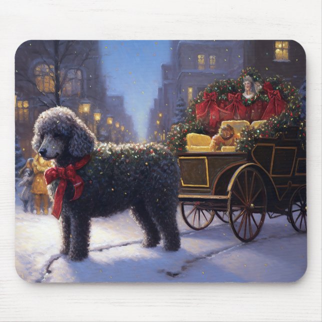 Poodle Christmas Festive Season Mouse Mat (Front)