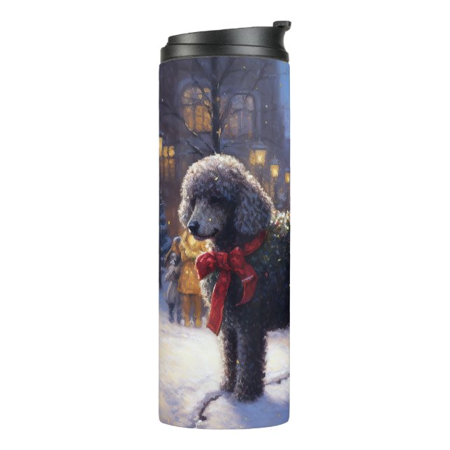 Poodle Christmas Festive Season Thermal Tumbler (Rotated Left)