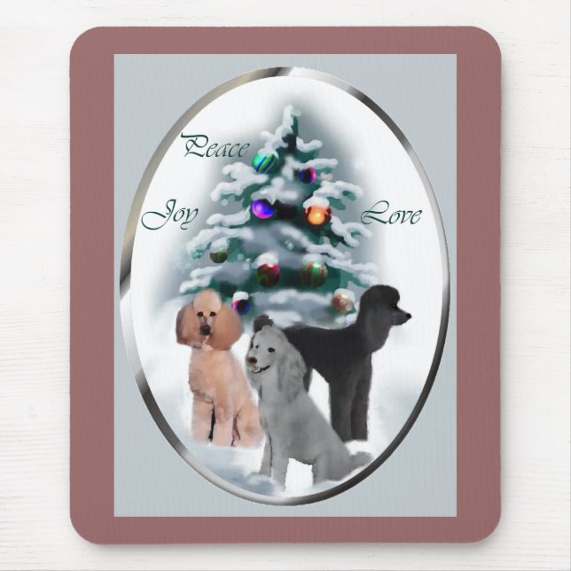 Poodle Christmas Gifts Mouse Mat (Front)