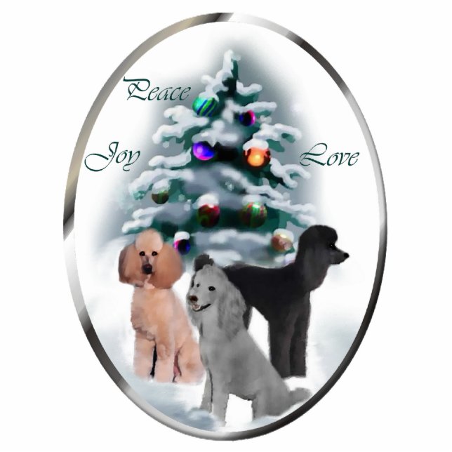Poodle Christmas Gifts Ornament Photo Sculpture Decoration (Front)