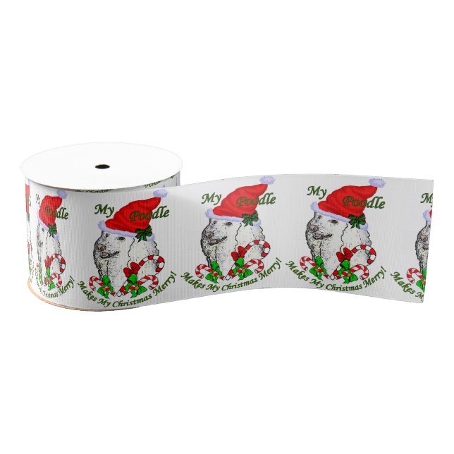 Poodle Christmas Grosgrain Ribbon (Spool)
