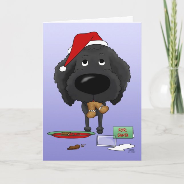 Poodle Christmas Holiday Card (Front)