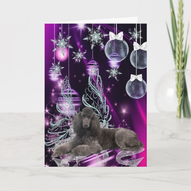 Poodle Christmas Holiday Card (Front)