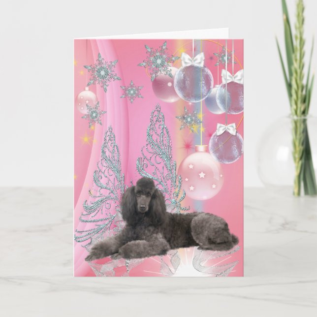 Poodle Christmas Holiday Card (Front)