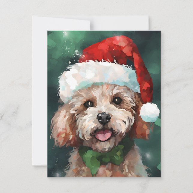 Poodle Christmas Holiday Card (Front)