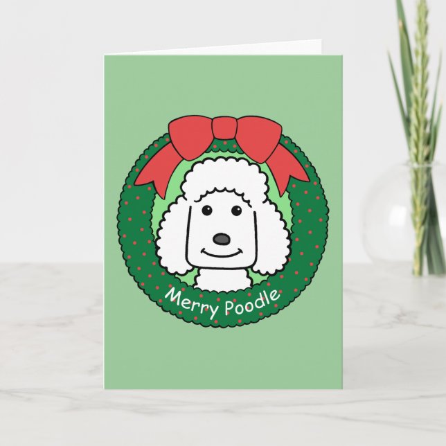 Poodle Christmas Holiday Card (Front)