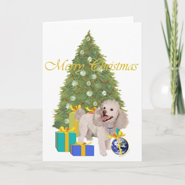 Poodle Christmas Holiday Card (Front)