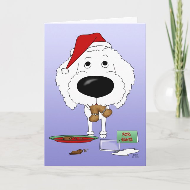 Poodle Christmas Holiday Card (Front)