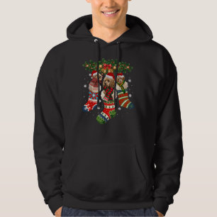 Poodle Christmas In Sock Dog Santa Hat Gift     Hoodie