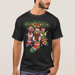 Poodle Christmas In Sock Dog Santa Hat Gift T-Shirt