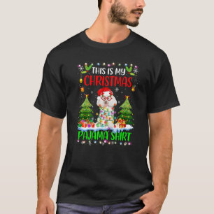 Poodle Christmas Light Santa Dog This Is My Christ T-Shirt