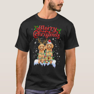 Poodle Christmas Lights Matching Family Xmas Dog 1 T-Shirt