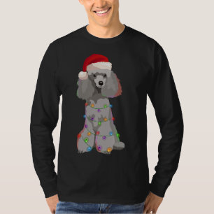 Poodle Christmas Lights Xmas Dog Lover T-Shirt