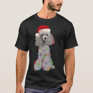 Poodle Christmas Lights Xmas Dog Lover T-Shirt