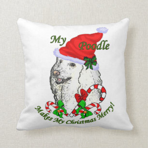 Poodle Christmas Merry Cushion
