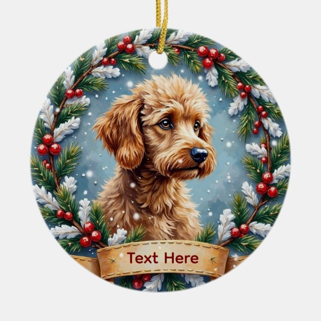Poodle Christmas Ornament (Front)