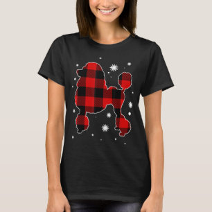 Poodle Christmas Pajama Dog Buffalo Plaid Xmas T-Shirt