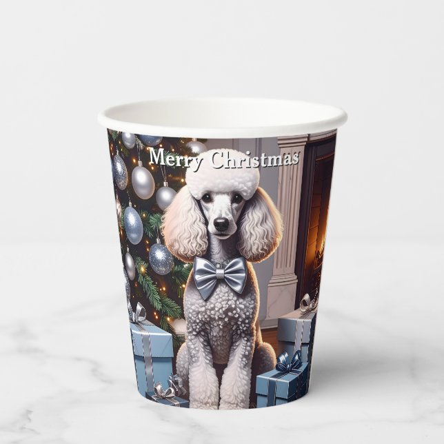 Poodle Christmas Paper Cups (Back)