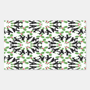 Poodle Christmas pattern Rectangular Sticker