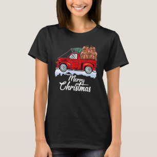 Poodle Christmas Pj Costume Party Poodle Red Truck T-Shirt