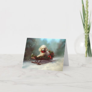 Poodle Christmas snow winter Card