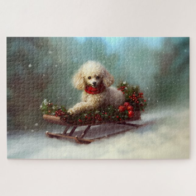 Poodle Christmas snow winter  Jigsaw Puzzle (Horizontal)