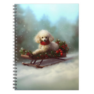 Poodle Christmas snow winter Notebook