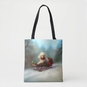 Poodle Christmas snow winter  Tote Bag
