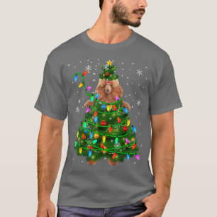 Poodle Christmas Tree Christmas Lights Poodle Dog  T-Shirt