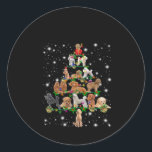 Poodle Christmas Tree Covered By Flashlight Classic Round Sticker<br><div class="desc">Poodle Christmas Tree Covered By Flashlight</div>