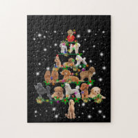 Poodle Christmas Tree Covered By Flashlight