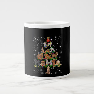 Poodle Christmas Tree Covered By Flashlight Large Coffee Mug