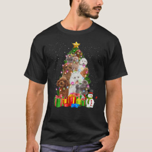 Poodle Christmas Tree Funny Poodle Christmas Light T-Shirt