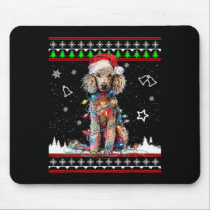 Poodle Christmas Ugly Sweater Funny Dog Xmas Mouse Mat