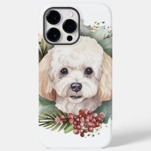 Poodle Christmas Wreath Festive Pup Case-Mate iPhone 14 Pro Max Case